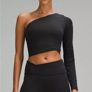 Lululemon Athletica Black Asymmetrical Crop Top